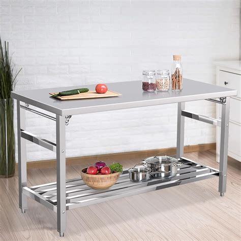 Stainless Steel Table 48 * 24 In, Kitchen Island Prep 